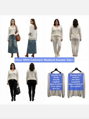 Vince Weekend 100% Cashmere Sweater Size L